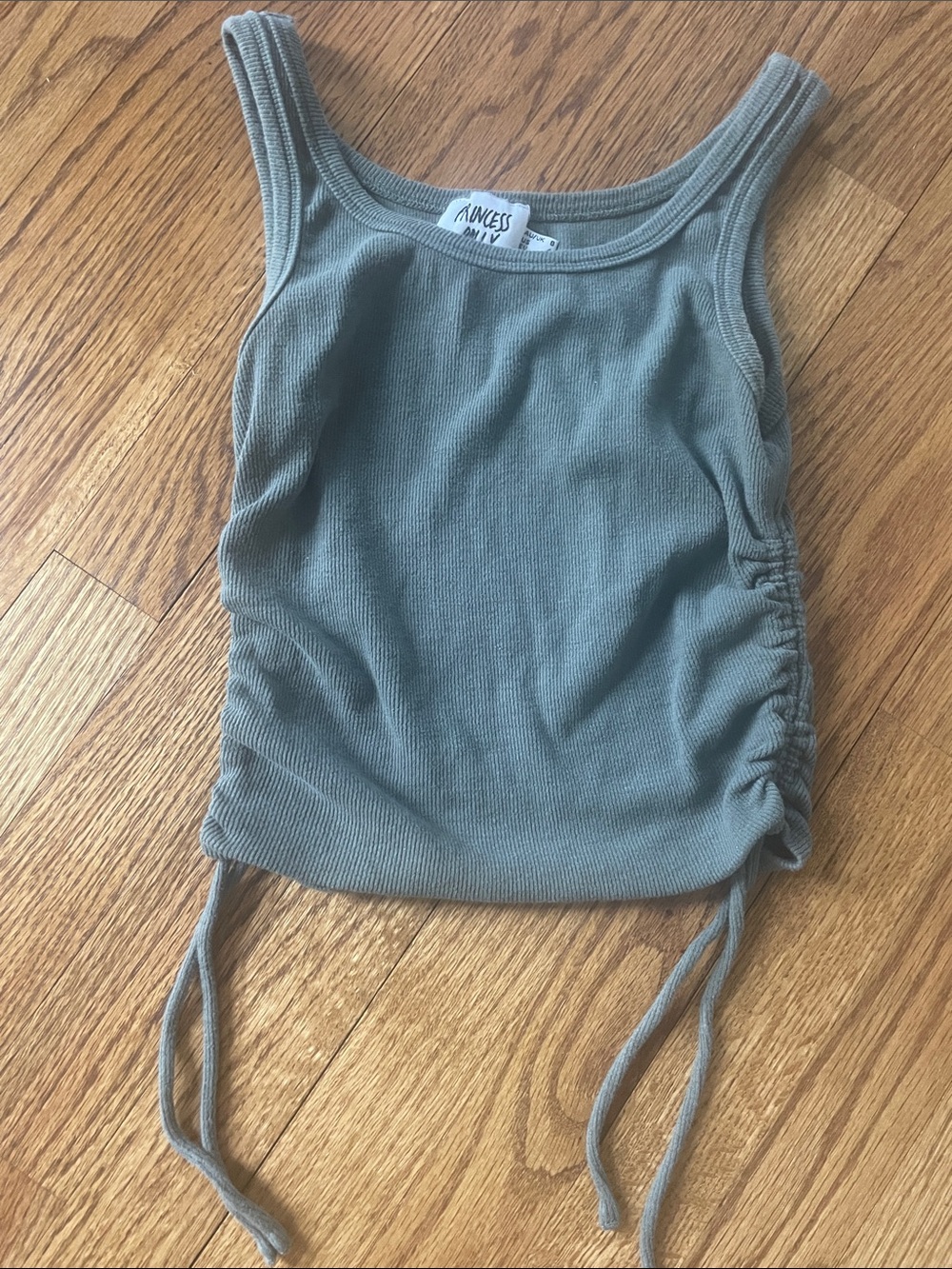 Princess Polly Madelyn top Green Adjustable Side Cinching Ruching  Size 4 - Picture 3 of 6